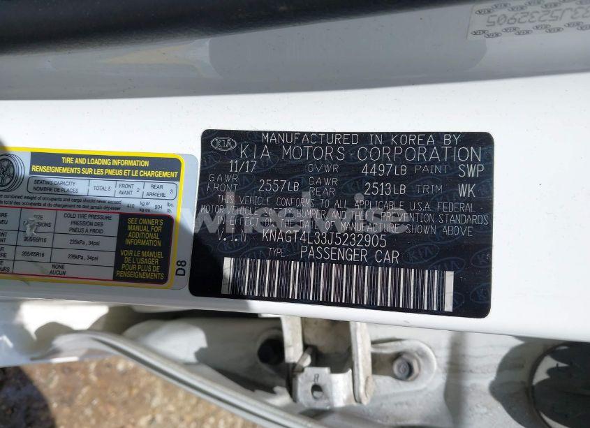 Photo 9 of 2018 Kia Optima LX (VIN KNAGT4L33J5232905)