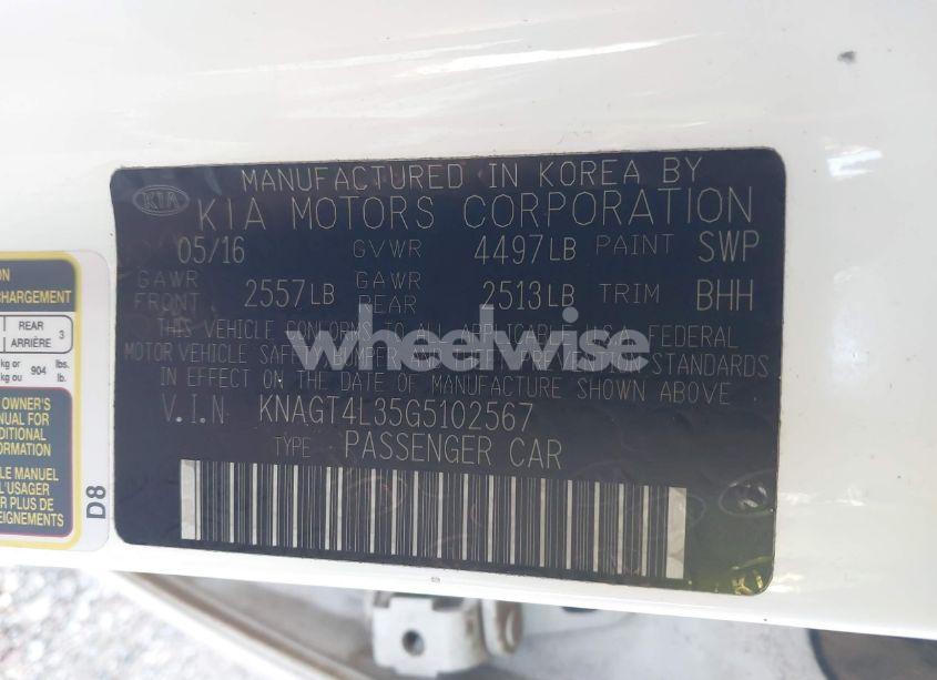 Photo 9 of 2016 Kia Optima LX (VIN KNAGT4L35G5102567)