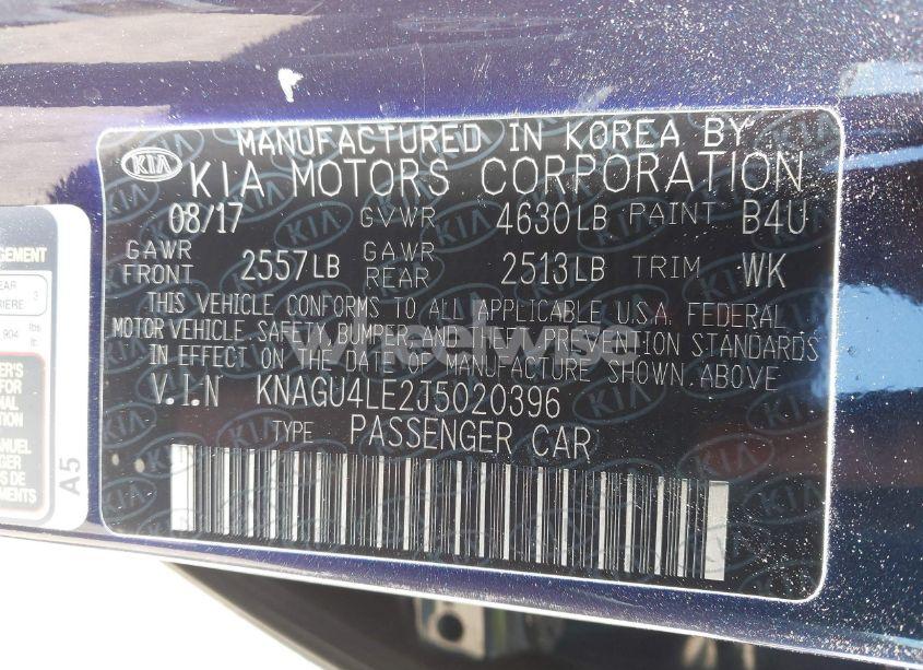 Photo 9 of 2018 Kia Optima HYBRID EX (VIN KNAGU4LE2J5020396)