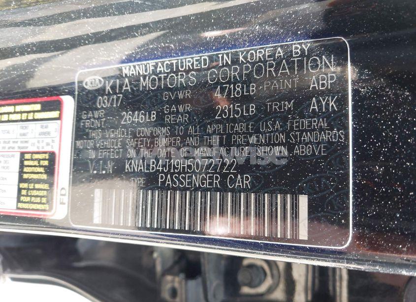 Photo 9 of 2017 Kia Cadenza PREMIUM (VIN KNALB4J19H5072722)