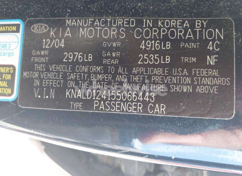 Photo 9 of 2005 Kia Amanti (VIN KNALD124155066443)