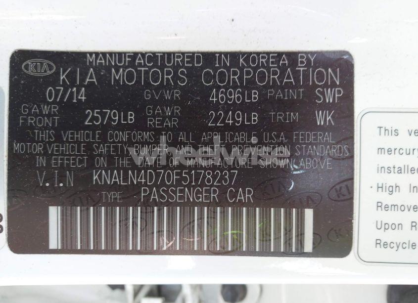 Photo 9 of 2015 Kia Cadenza PREMIUM (VIN KNALN4D70F5178237)