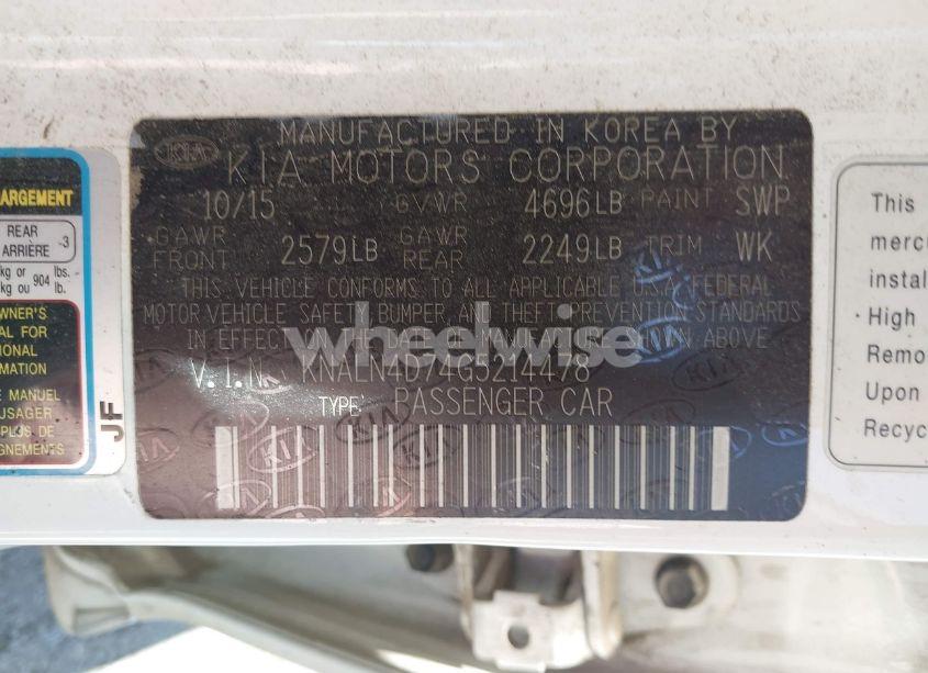 Photo 9 of 2016 Kia Cadenza LIMITED (VIN KNALN4D74G5214478)