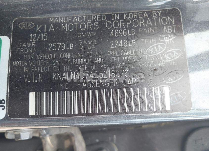 Photo 9 of 2016 Kia Cadenza PREMIUM (VIN KNALN4D74G5218076)