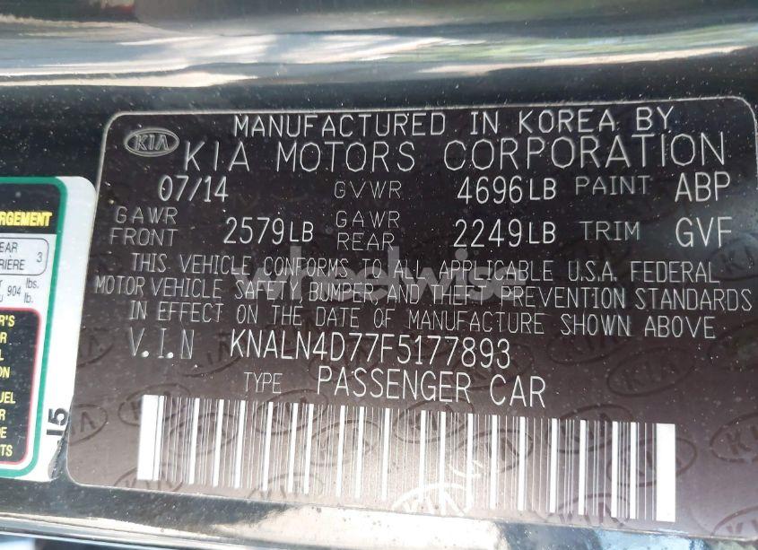 Photo 9 of 2015 Kia Cadenza PREMIUM (VIN KNALN4D77F5177893)