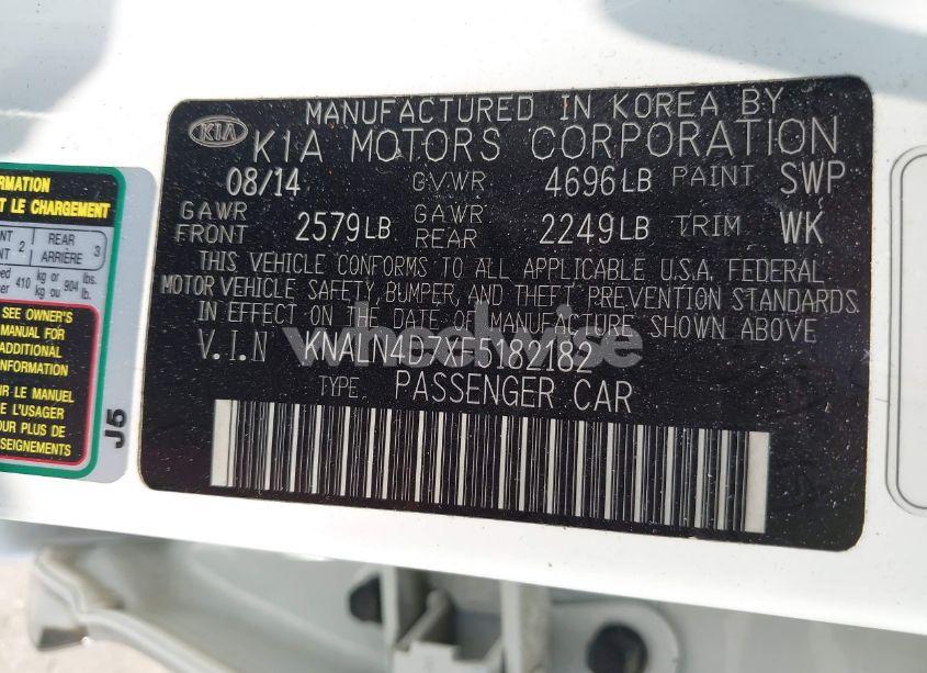 Photo 9 of 2015 Kia Cadenza PREMIUM (VIN KNALN4D7XF5182182)