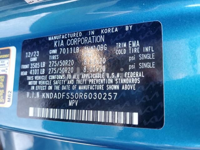 2024 KIA EV9 LAND (VIN KNDADFS50R6030257) main photo