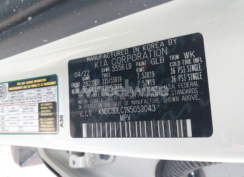 Photo 9 of 2022 Kia Ev6 WIND (VIN KNDC3DLC1N5053043)