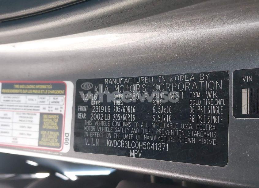 Photo 9 of 2017 Kia Niro LX (VIN KNDCB3LC0H5041371)