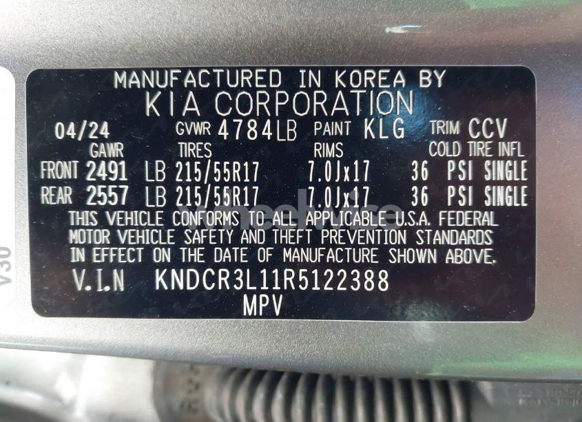 Photo 9 of 2024 Kia Niro EV WIND (VIN KNDCR3L11R5122388)