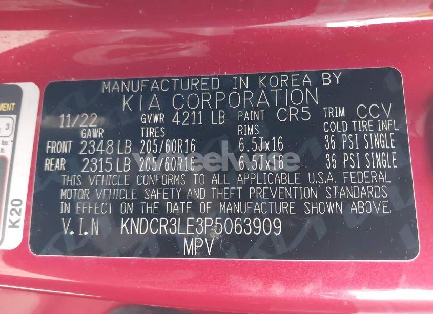 Photo 9 of 2023 Kia Niro EX (VIN KNDCR3LE3P5063909)