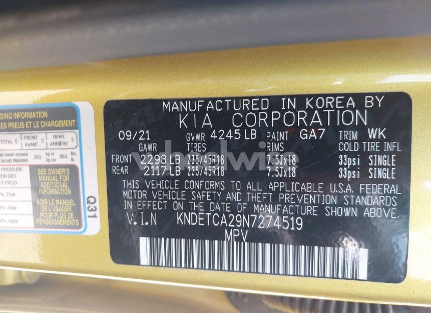 Photo 9 of 2022 Kia Seltos SX TURBO (VIN KNDETCA29N7274519)