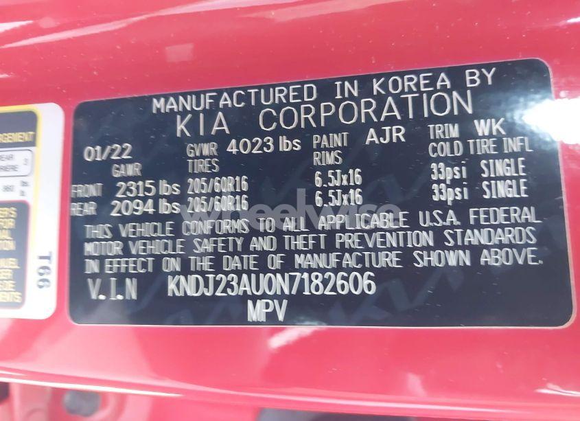 Photo 9 of 2022 Kia Soul LX (VIN KNDJ23AU0N7182606)