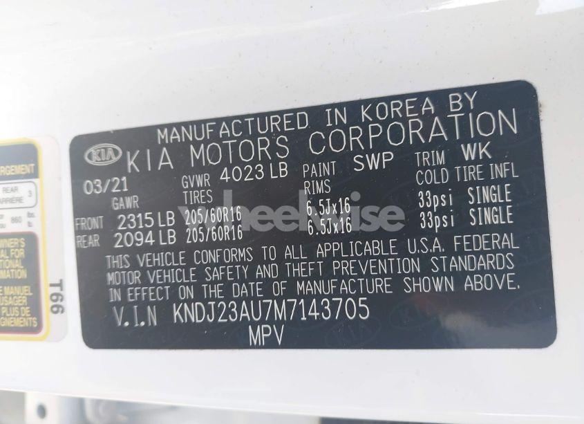 Photo 9 of 2021 Kia Soul LX (VIN KNDJ23AU7M7143705)