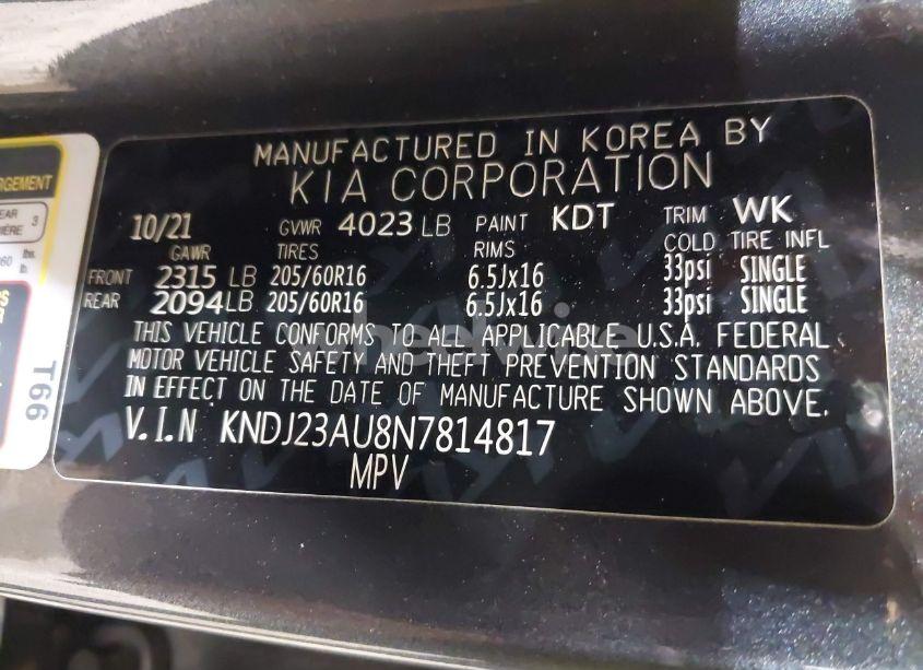 Photo 9 of 2022 Kia Soul LX (VIN KNDJ23AU8N7814817)