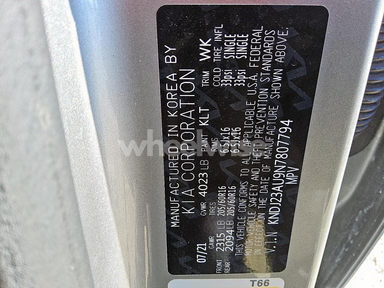 Photo 12 of 2022 KIA SOUL LX (VIN KNDJ23AU9N7807794)