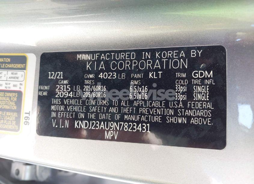 Photo 9 of 2022 Kia Soul LX (VIN KNDJ23AU9N7823431)