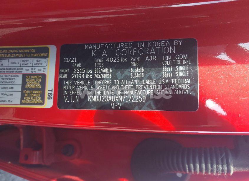 Photo 9 of 2022 Kia Soul LX (VIN KNDJ23AUXN7172259)