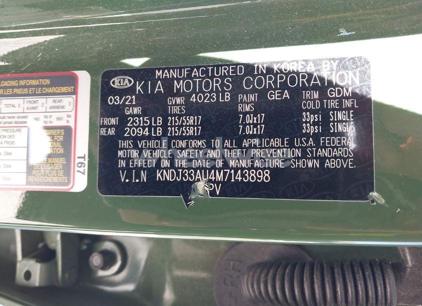 Photo 9 of 2021 Kia Soul EX (VIN KNDJ33AU4M7143898)