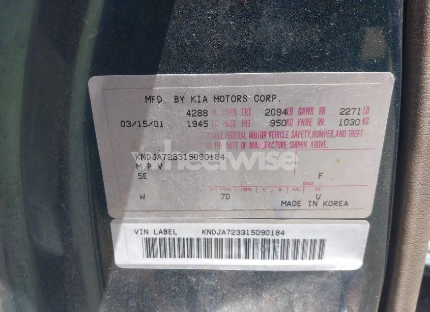 Photo 9 of 2001 Kia Sportage EX/LIMITED (VIN KNDJA723315090184)