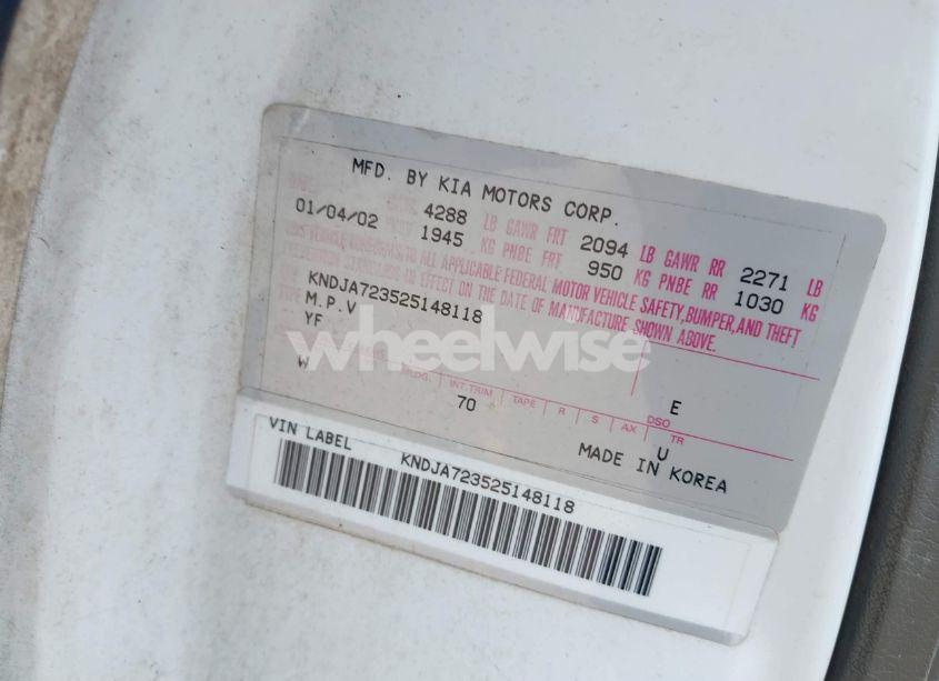 Photo 9 of 2002 Kia Sportage (VIN KNDJA723525148118)