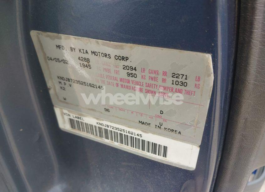 Photo 9 of 2002 Kia Sportage (VIN KNDJB723525162145)