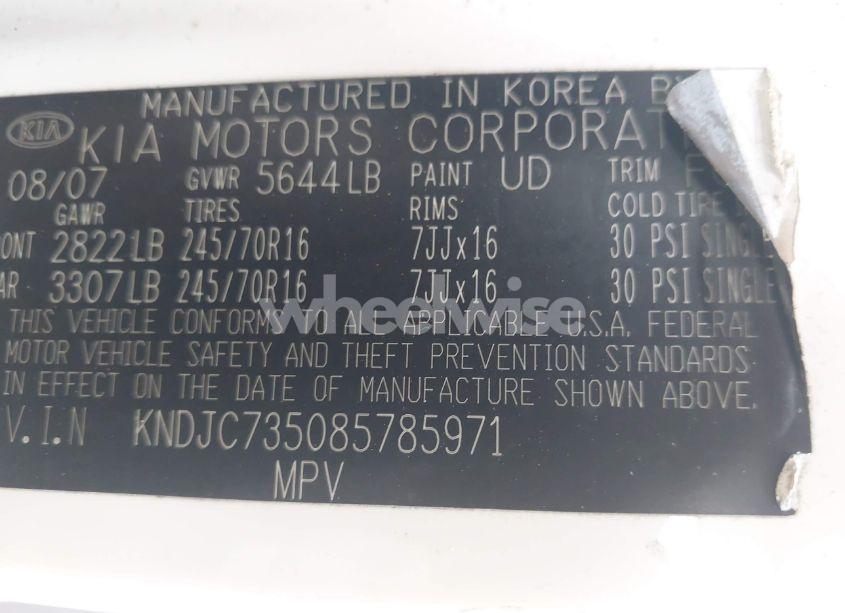 Photo 9 of 2008 Kia Sorento LX (VIN KNDJC735085785971)