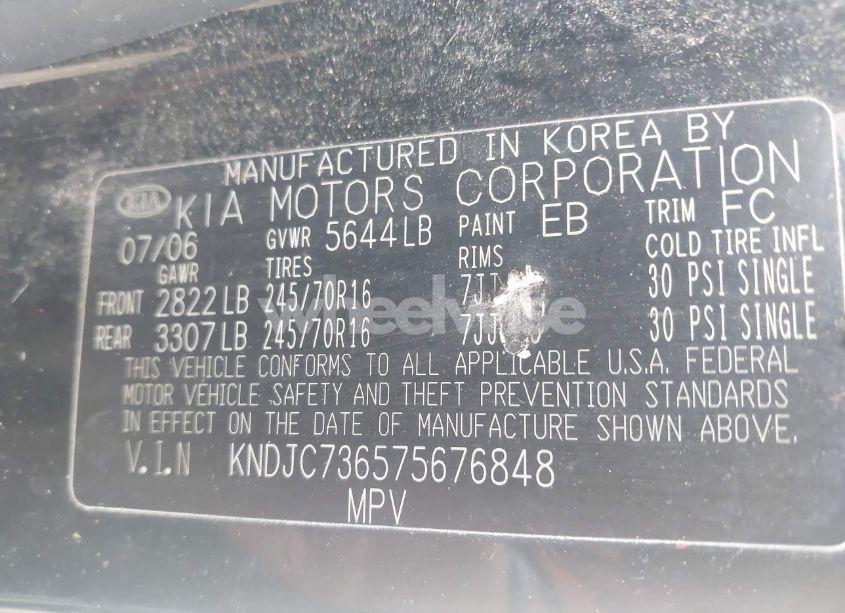 Photo 9 of 2007 Kia Sorento EX (VIN KNDJC736575676848)