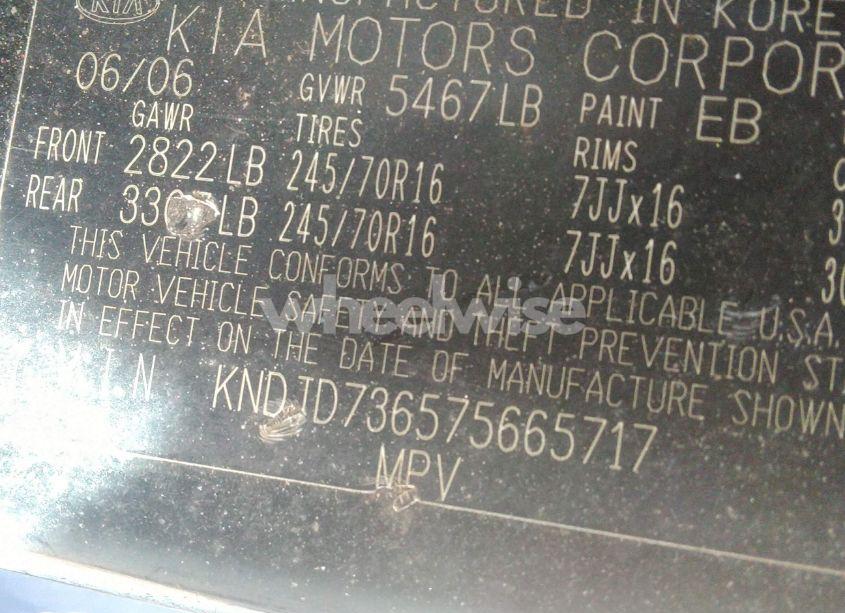 Photo 9 of 2007 Kia Sorento EX (VIN KNDJD736575665717)