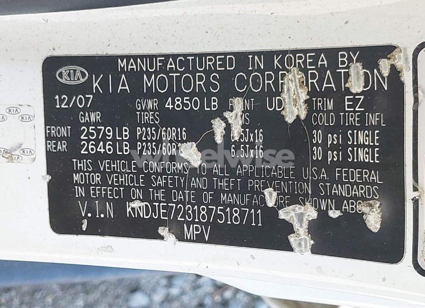 Photo 9 of 2008 Kia Sportage LX V6 (VIN KNDJE723187518711)