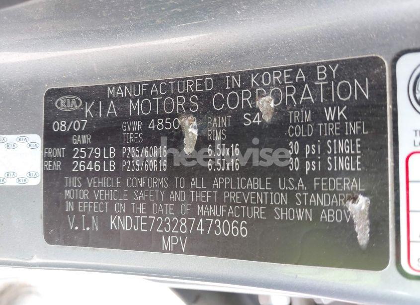 Photo 9 of 2008 Kia Sportage LX V6 (VIN KNDJE723287473066)