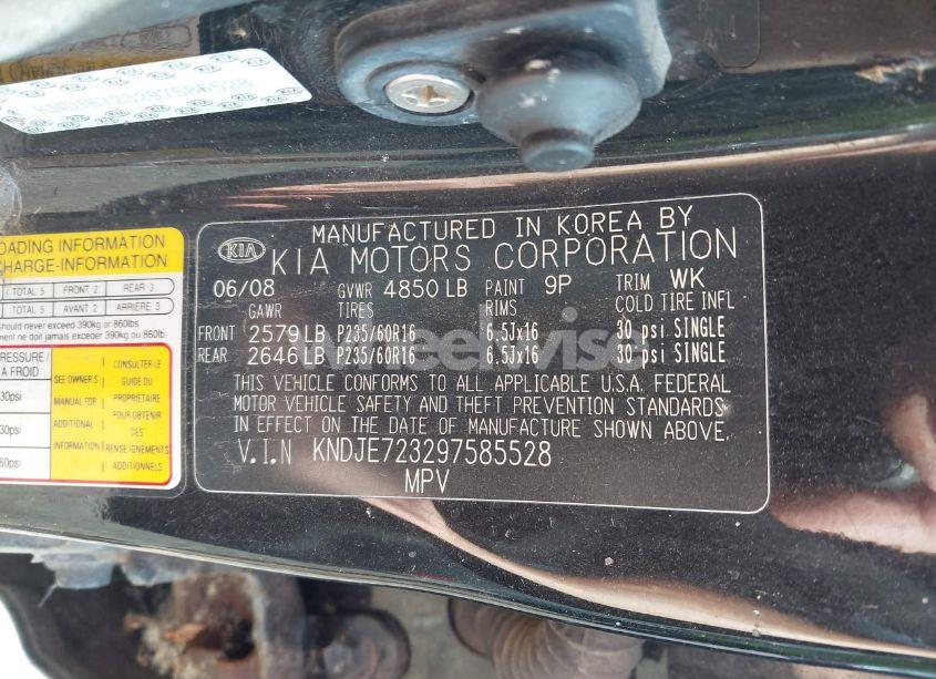 Photo 9 of 2009 Kia Sportage LX V6 (VIN KNDJE723297585528)