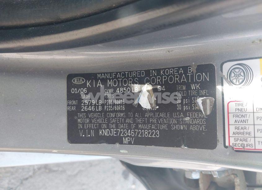 Photo 9 of 2006 Kia Sportage EX V6/LX V6 (VIN KNDJE723467218223)