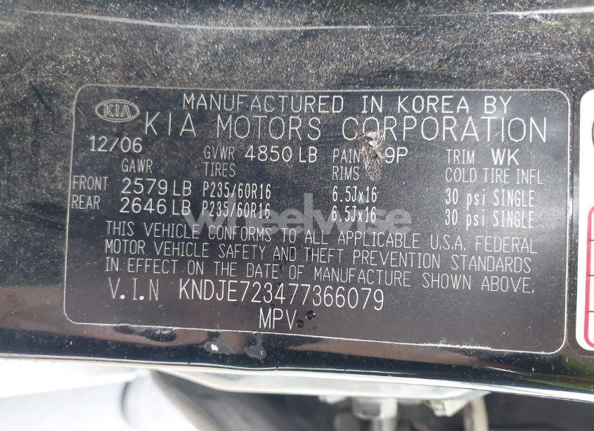 Photo 9 of 2007 Kia Sportage LX V6 (VIN KNDJE723477366079)