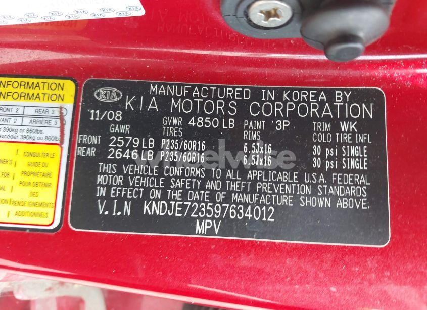 Photo 9 of 2009 Kia Sportage EX V6 (VIN KNDJE723597634012)