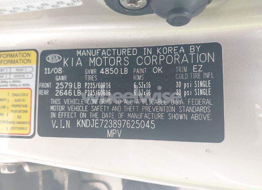 Photo 9 of 2009 Kia Sportage EX V6 (VIN KNDJE723897625045)