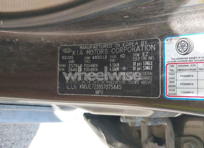 Photo 9 of 2005 Kia Sportage EX V6/LX V6 (VIN KNDJE723957075445)