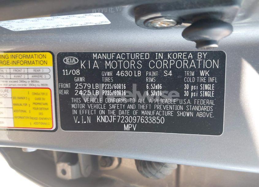 Photo 9 of 2009 Kia Sportage EX V6 (VIN KNDJF723097633850)