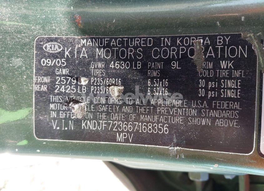 Photo 9 of 2006 Kia Sportage EX V6/LX V6 (VIN KNDJF723667168356)