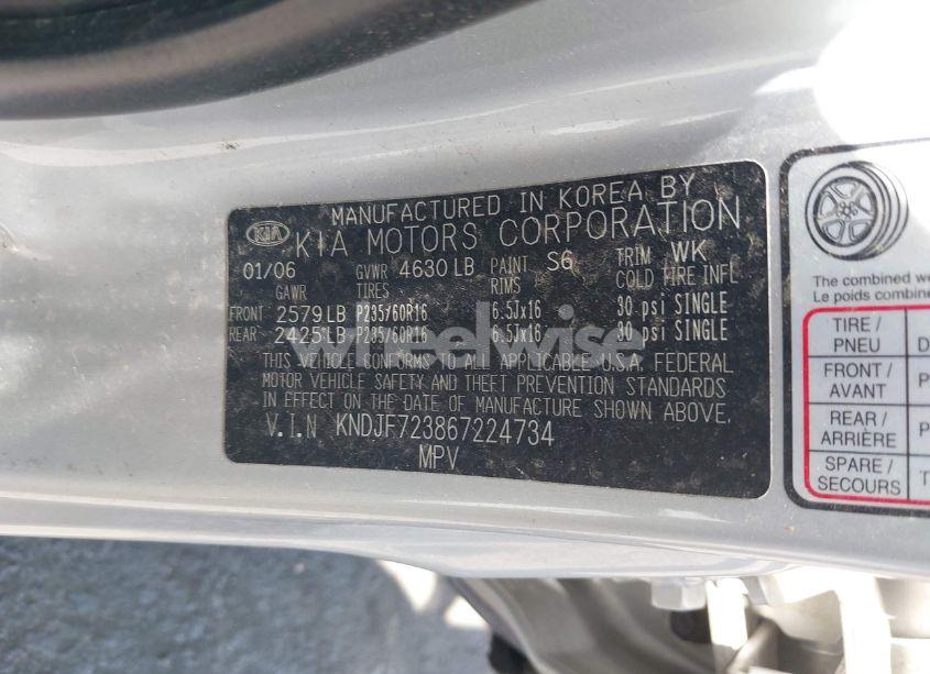 Photo 9 of 2006 Kia Sportage EX V6/LX V6 (VIN KNDJF723867224734)