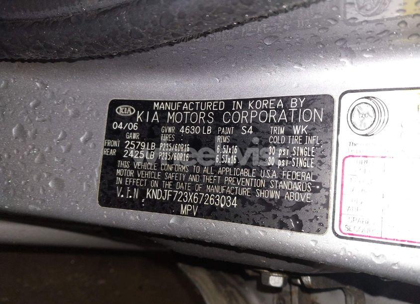 Photo 9 of 2006 Kia Sportage EX V6/LX V6 (VIN KNDJF723X67263034)