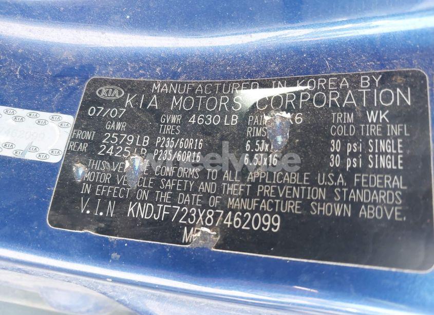 Photo 9 of 2008 Kia Sportage EX V6 (VIN KNDJF723X87462099)