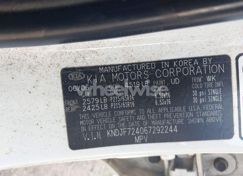 Photo 9 of 2006 Kia Sportage LX (VIN KNDJF724067292244)