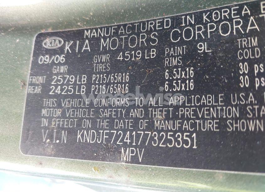 Photo 9 of 2007 Kia Sportage LX (VIN KNDJF724177325351)