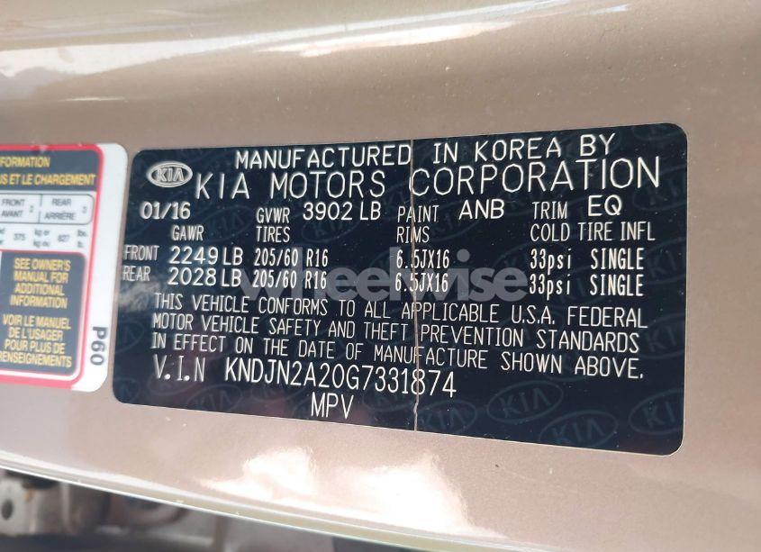 Photo 9 of 2016 Kia Soul (VIN KNDJN2A20G7331874)