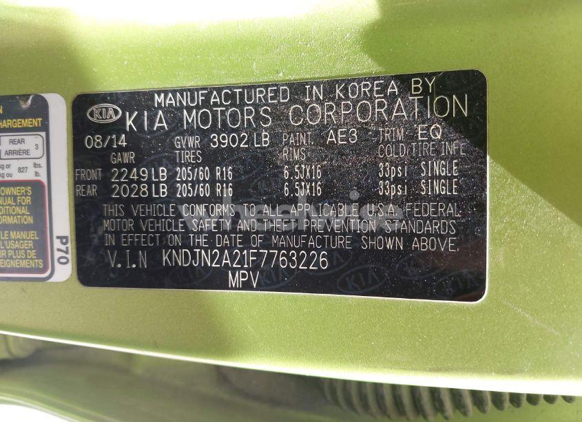 Photo 9 of 2015 Kia Soul (VIN KNDJN2A21F7763226)