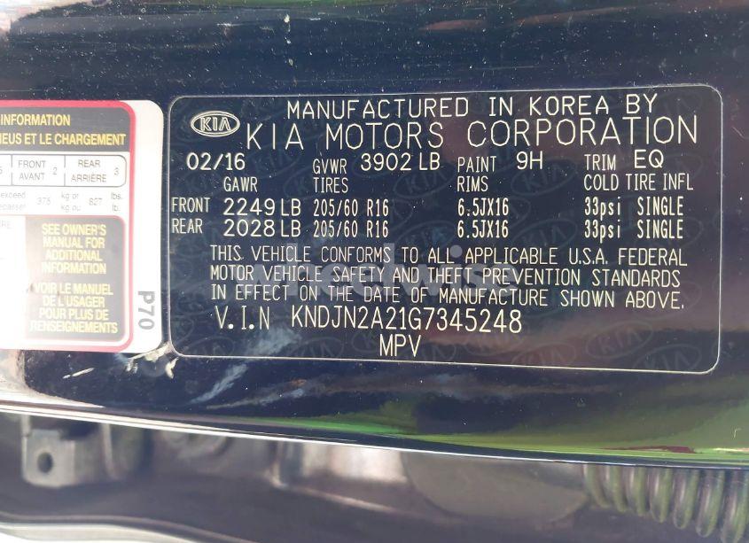 Photo 9 of 2016 Kia Soul (VIN KNDJN2A21G7345248)