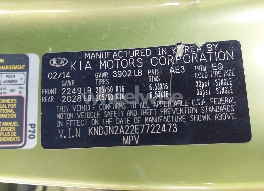 Photo 9 of 2014 Kia Soul (VIN KNDJN2A22E7722473)