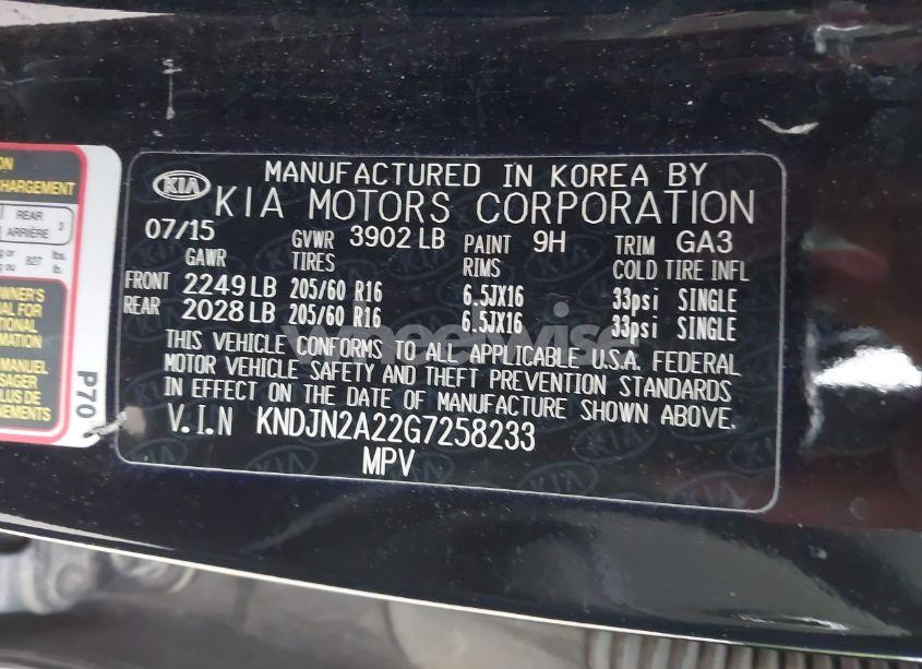 Photo 9 of 2016 Kia Soul (VIN KNDJN2A22G7258233)