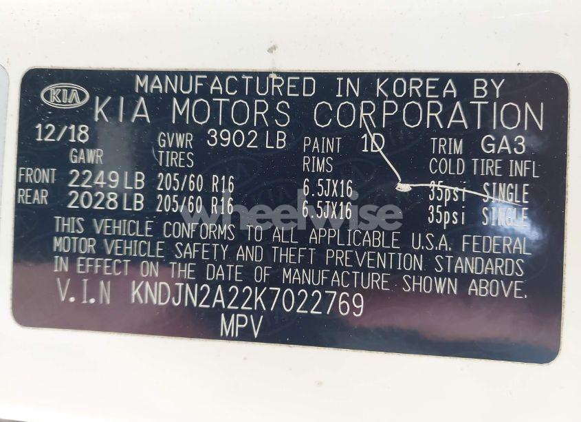 Photo 9 of 2019 Kia Soul (VIN KNDJN2A22K7022769)